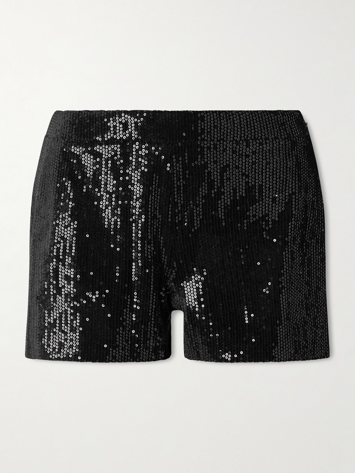 Veronica De Piante Helena Sequined Velvet Shorts In Black