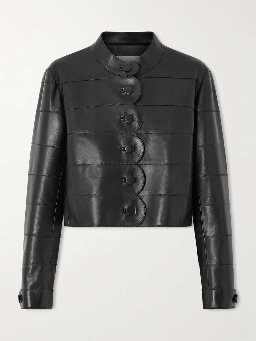 Veronica de Piante Rory Scalloped Leather Jacket