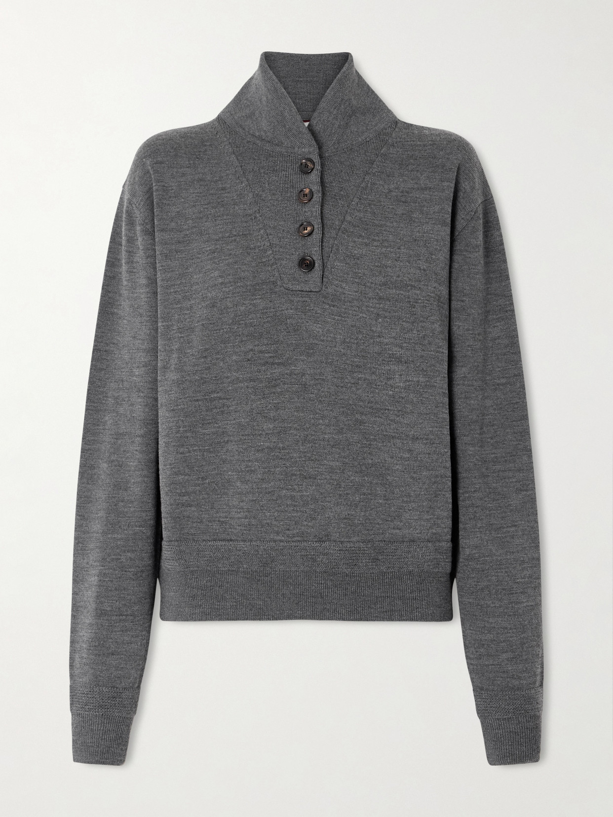 Veronica De Piante Alicia Wool Polo Shirt In Gray