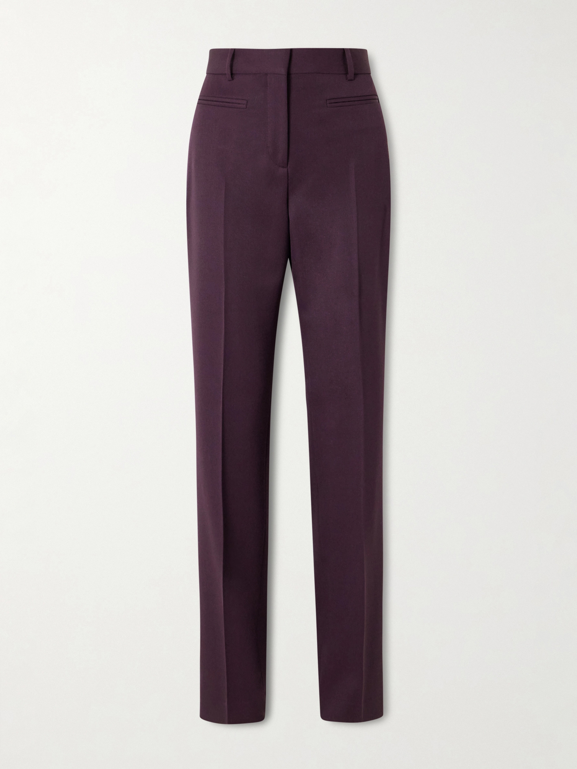 Veronica De Piante Pleated grain de poudre wool flared pants