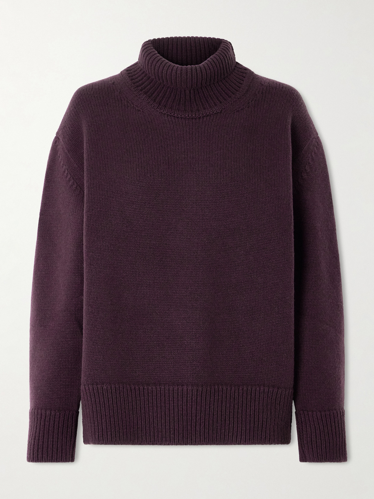 Veronica De Piante Delphine Wool And Cashmere-blend Turtleneck Sweater In Purple