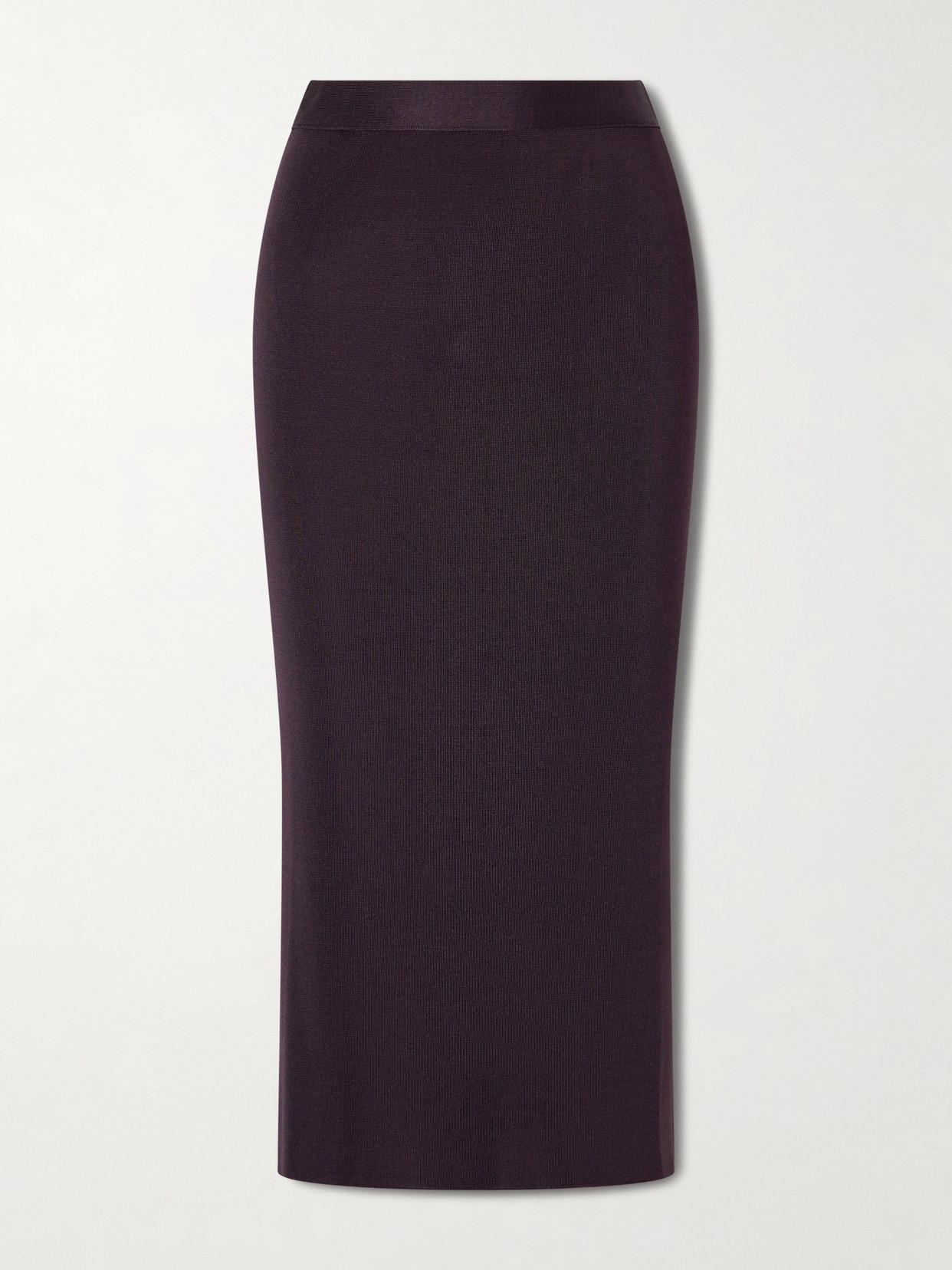 Veronica De Piante Bianca Washed-silk Midi Skirt In Black