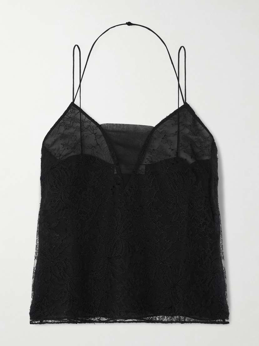 Veronica de Piante Mariana Layered Lace And Silk-georgette And Camisole