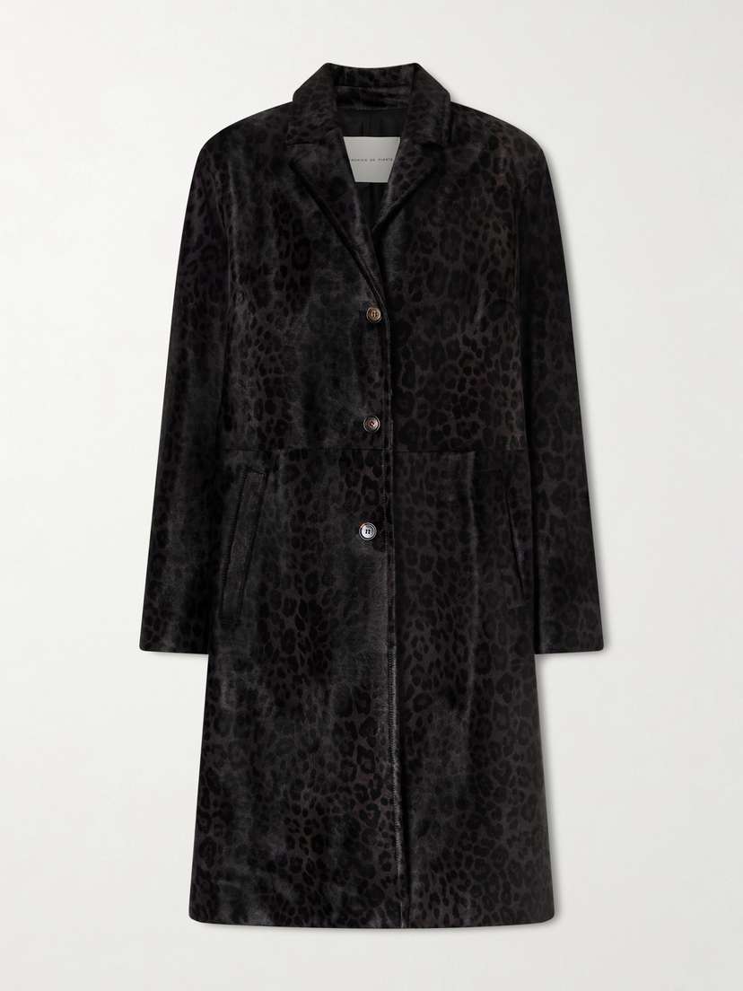 Veronica de Piante Gabriele Leopard-print Calf Hair Coat