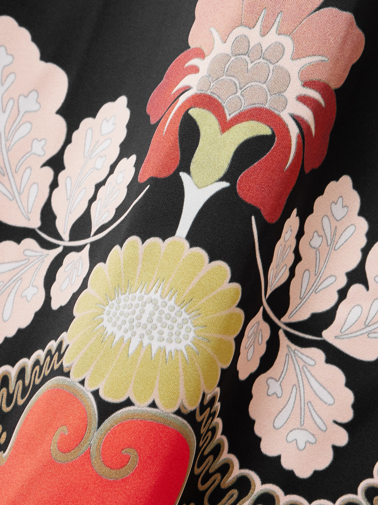 La Doublej Icon Clingy Swing Floral-print Stretch-satin Maxi Dress In Black