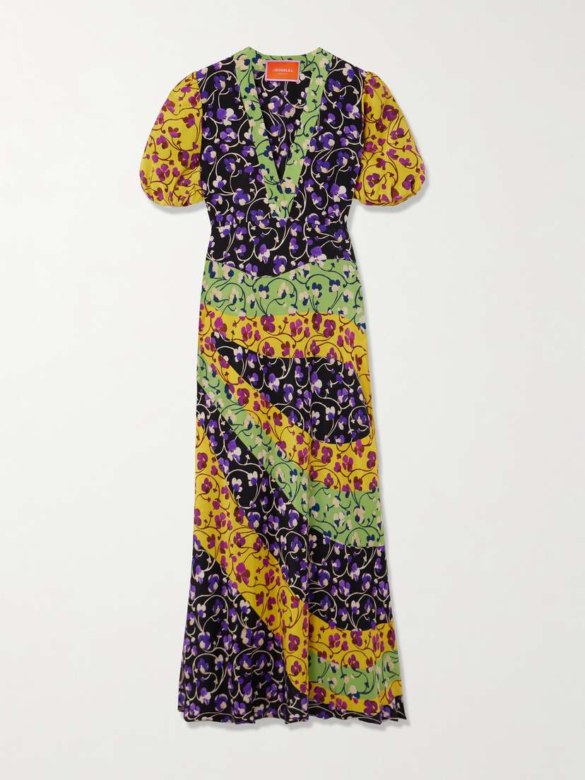 La DoubleJ Marlene Printed Silk-crepe Maxi Dress