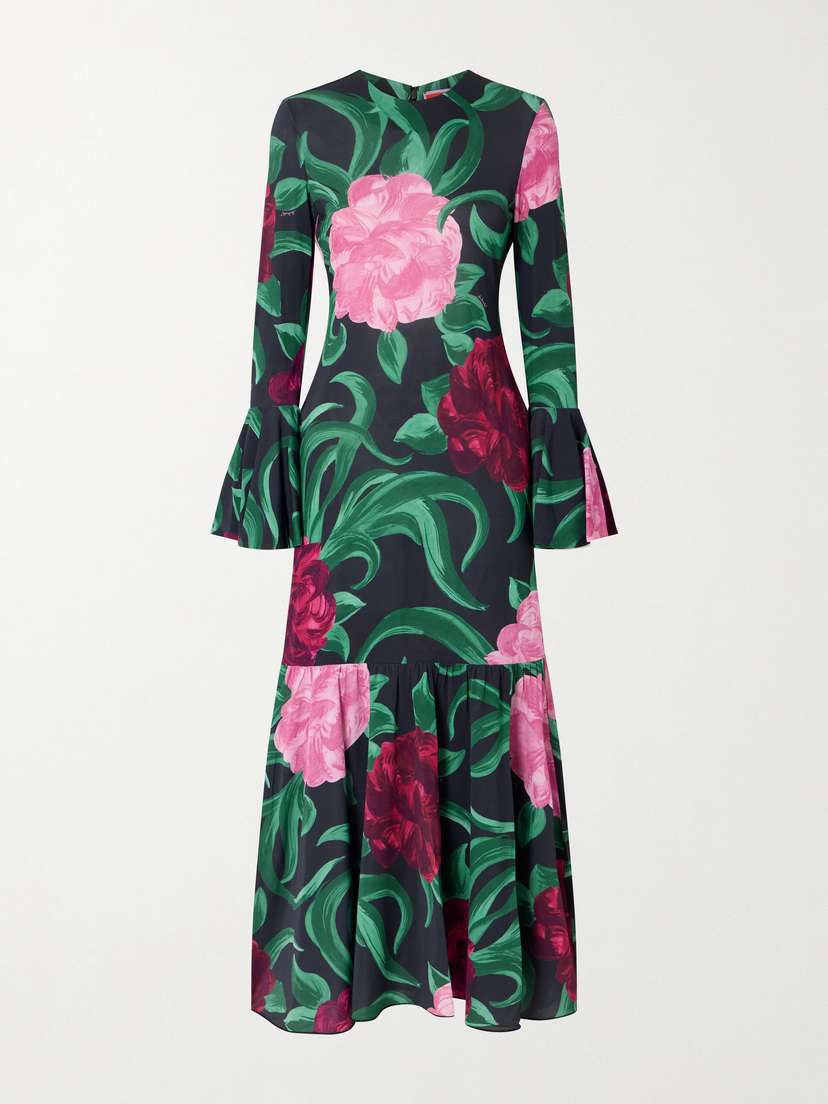 La DoubleJ Alba Floral-print Stretch-jersey Maxi Dress