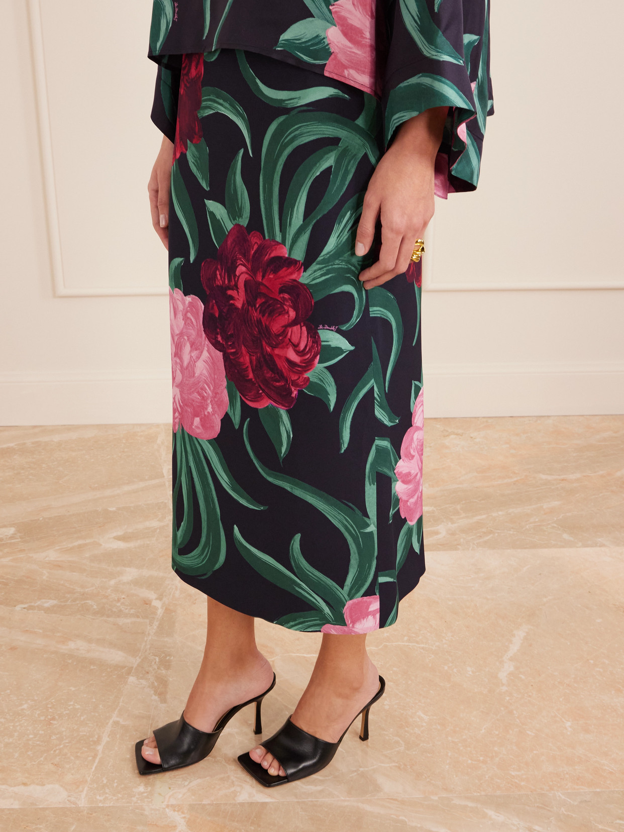 Printed Satin Maxi