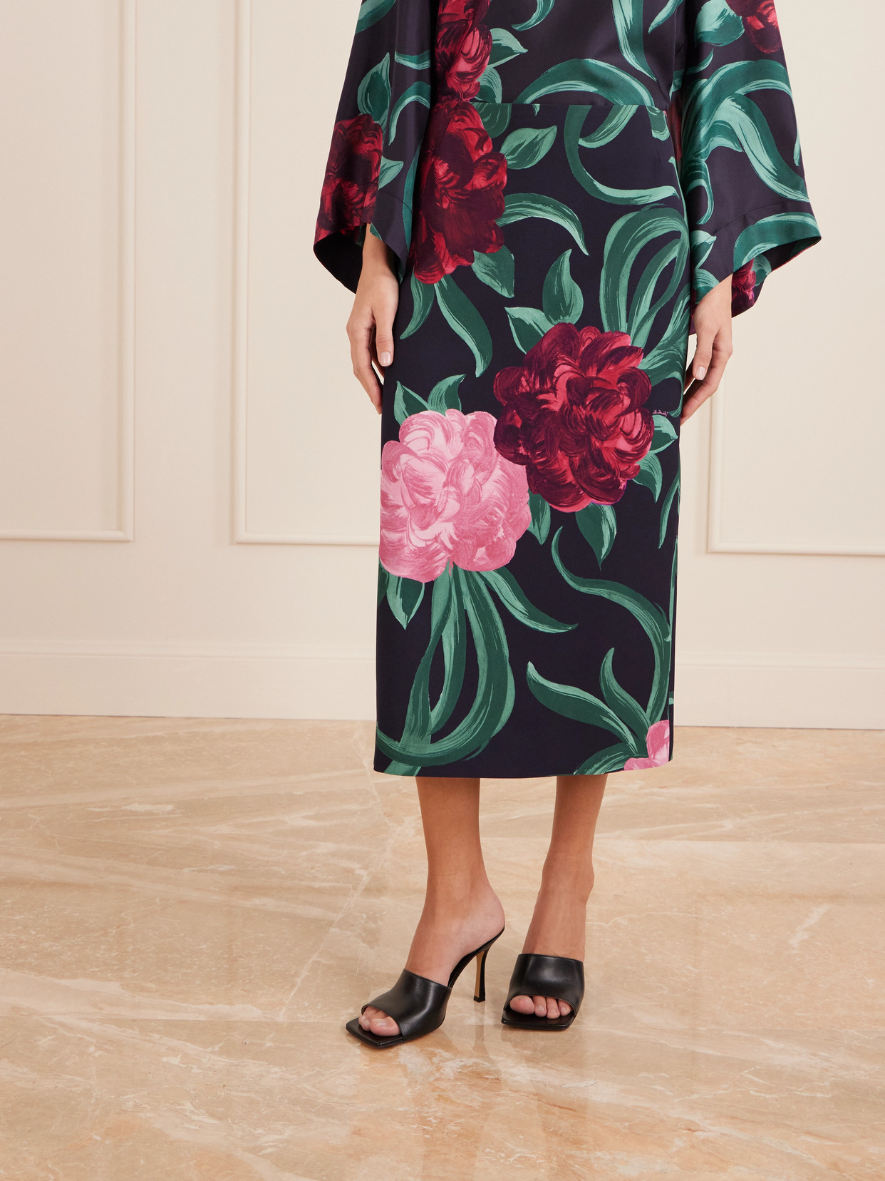 Printed Satin Maxi