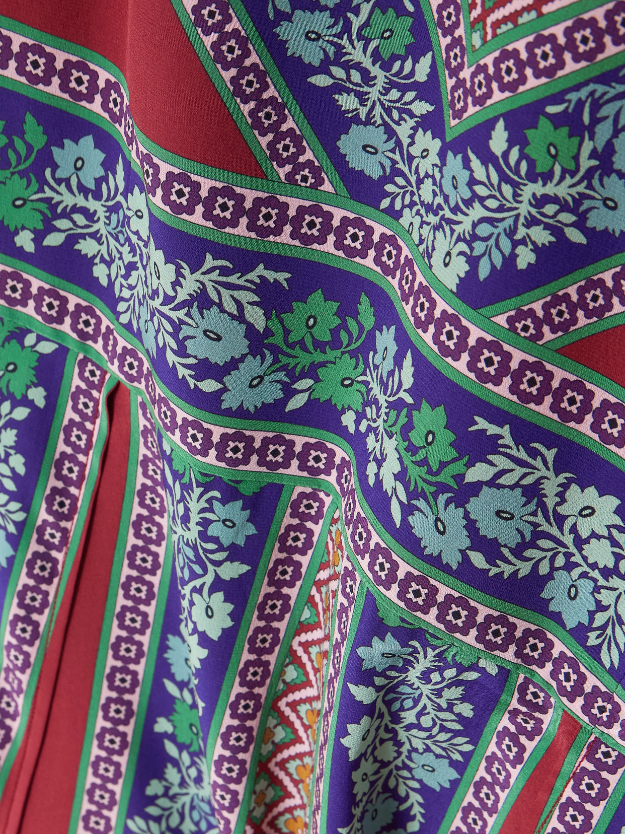 La Doublej Silk Printed Maxi Dress In Red