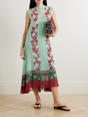 La DoubleJ Maria printed silk midi dress