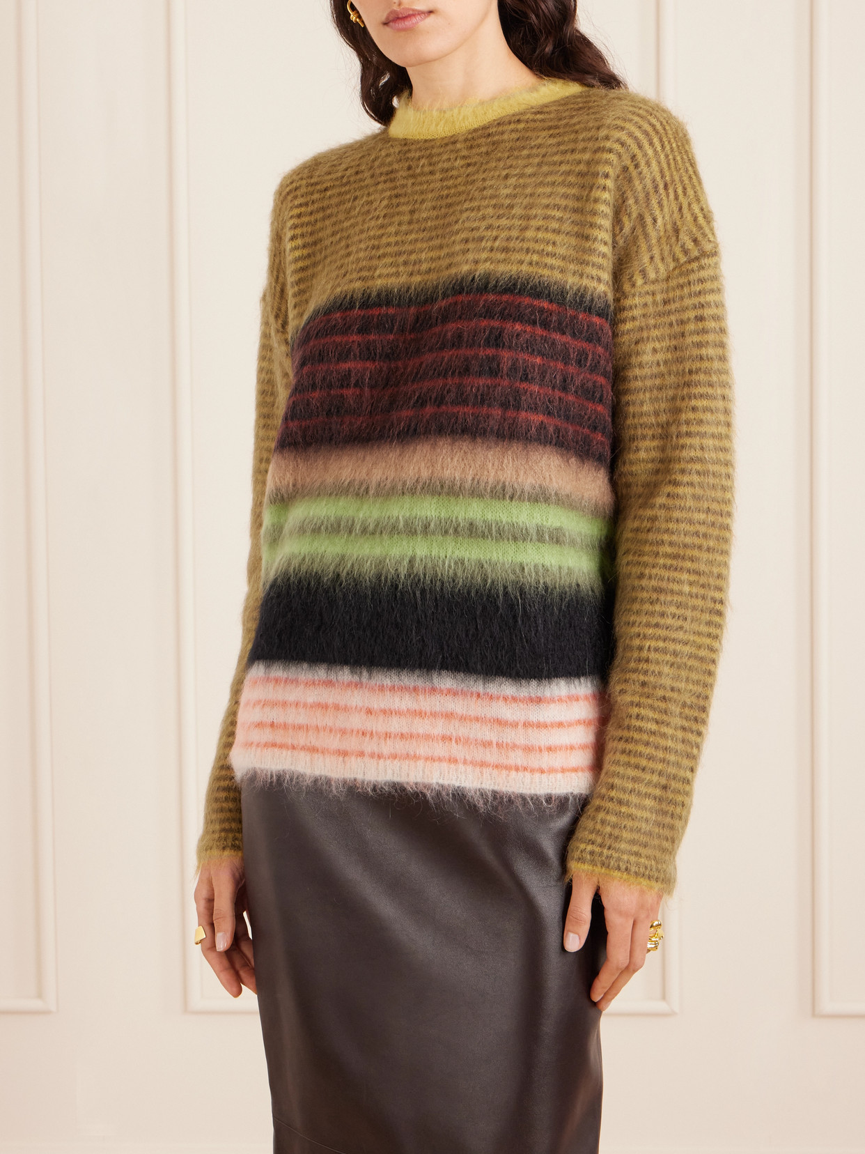 La Doublej Brera Striped Mohair-blend Sweater In Multi
