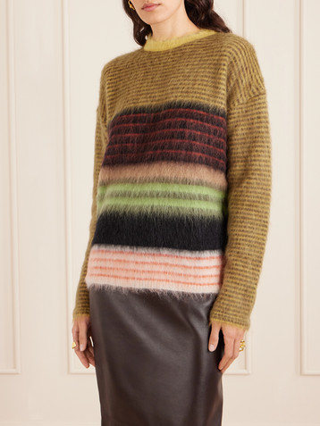 La DoubleJ Brera striped mohair-blend sweater