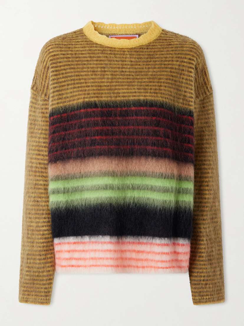 La DoubleJ Brera Striped Mohair-blend Sweater