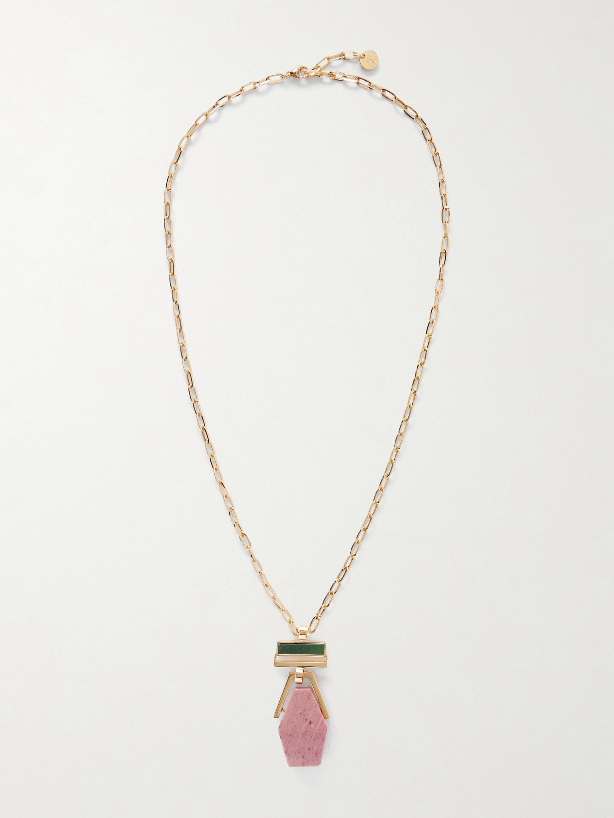 La Doublej Bridge Portal Gold-plated, Thulite And Zoisite Necklace