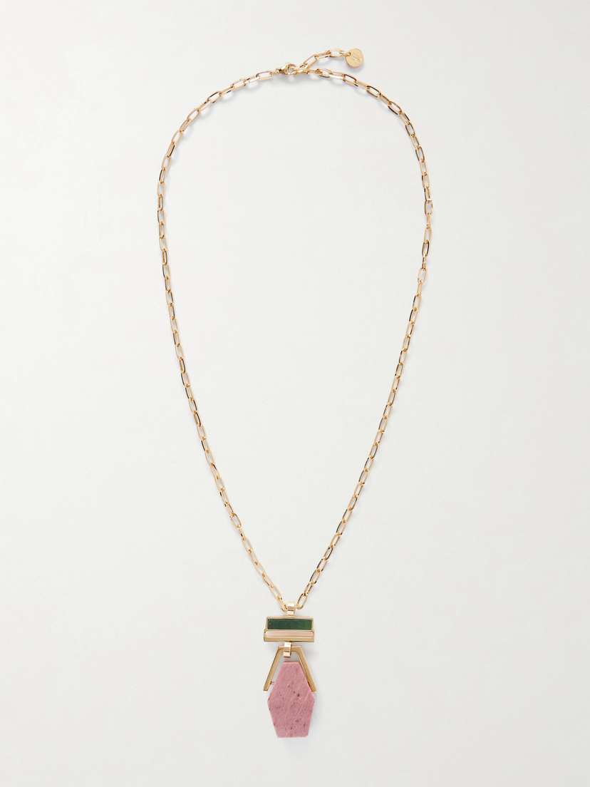 La DoubleJ Bridge Portal Gold-plated, Thulite And Zoisite Necklace