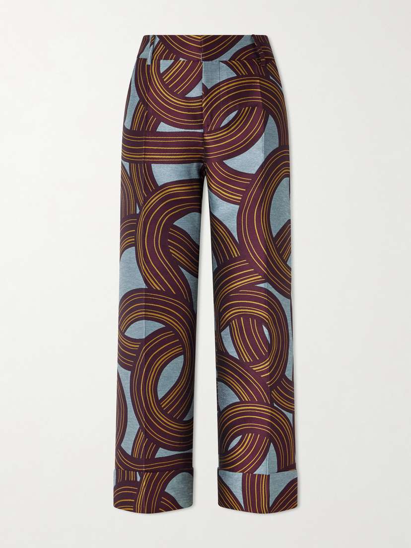 La DoubleJ Hendrix Cropped Jacquard Straight-leg Pants