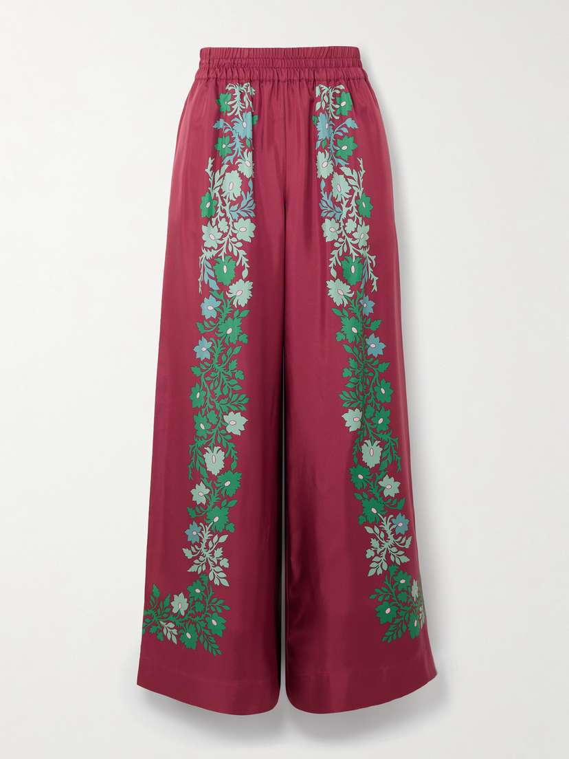 La DoubleJ Palazzo Printed Silk Wide-leg Pants