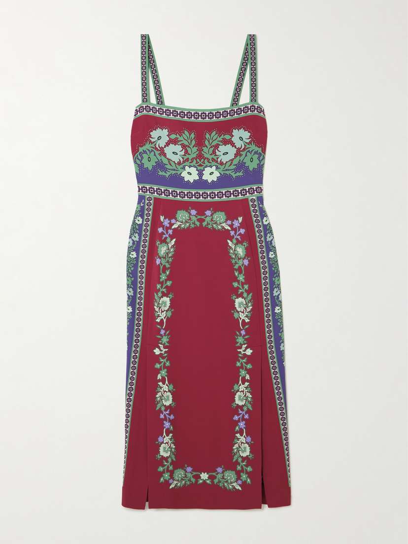 La DoubleJ Buy Me A Martini Floral-print Stretch-crepe Midi Dress