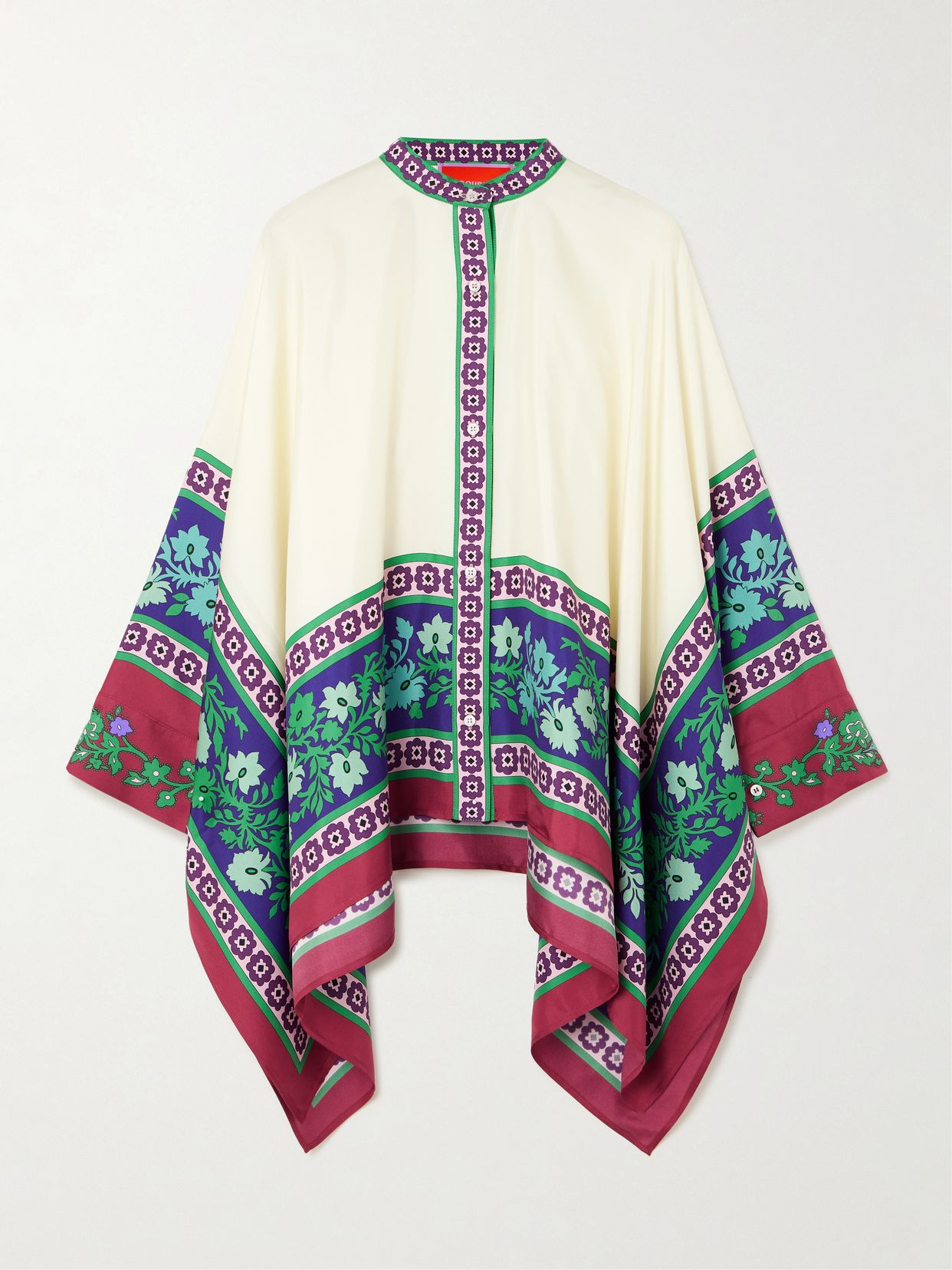 Foulard printed silk blouse