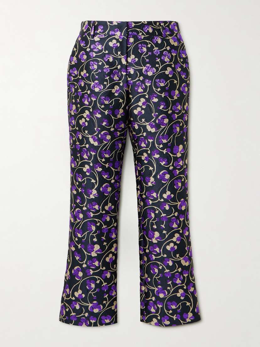 La DoubleJ 24/7 Floral-brocade Straight-leg Pants
