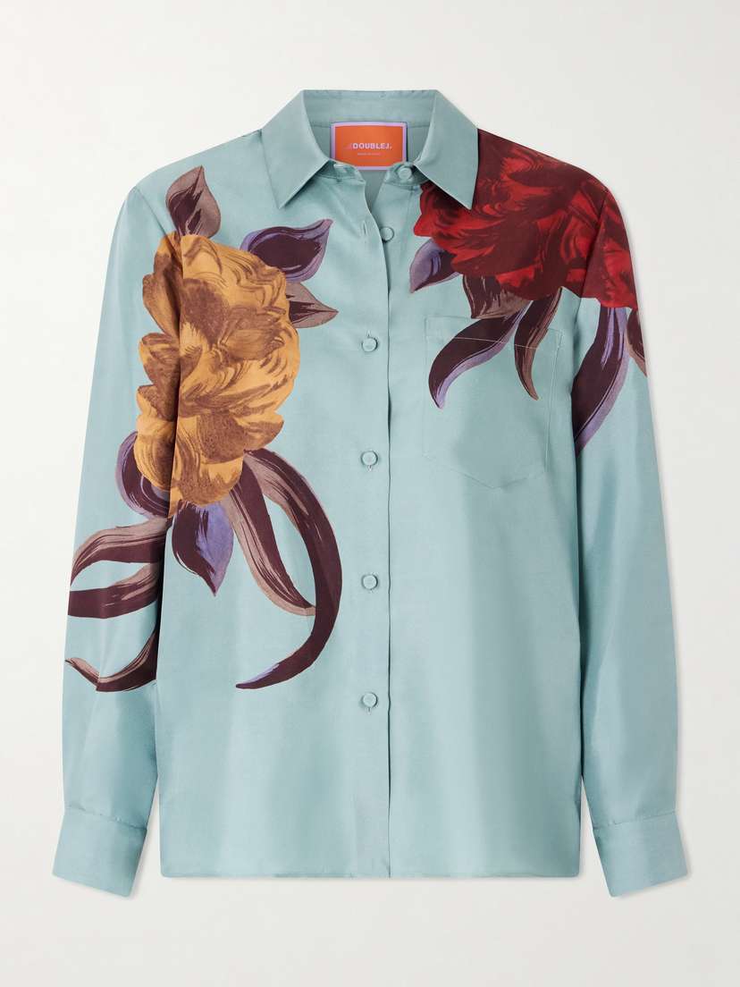 La DoubleJ Boy Printed Silk-twill Shirt