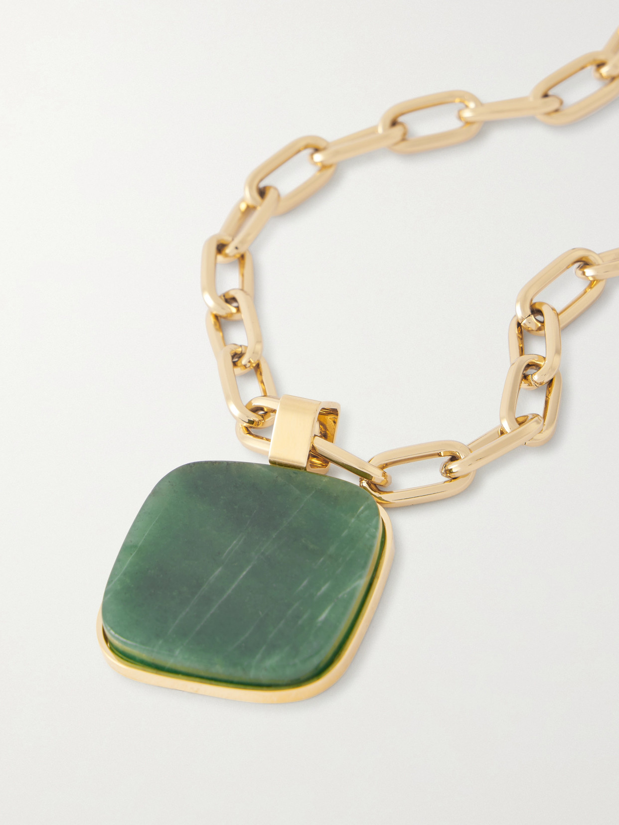 La Doublej Soul Gold-tone And Jade Necklace In Green