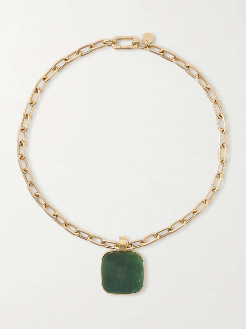 La DoubleJ Soul Gold-tone And Jade Necklace