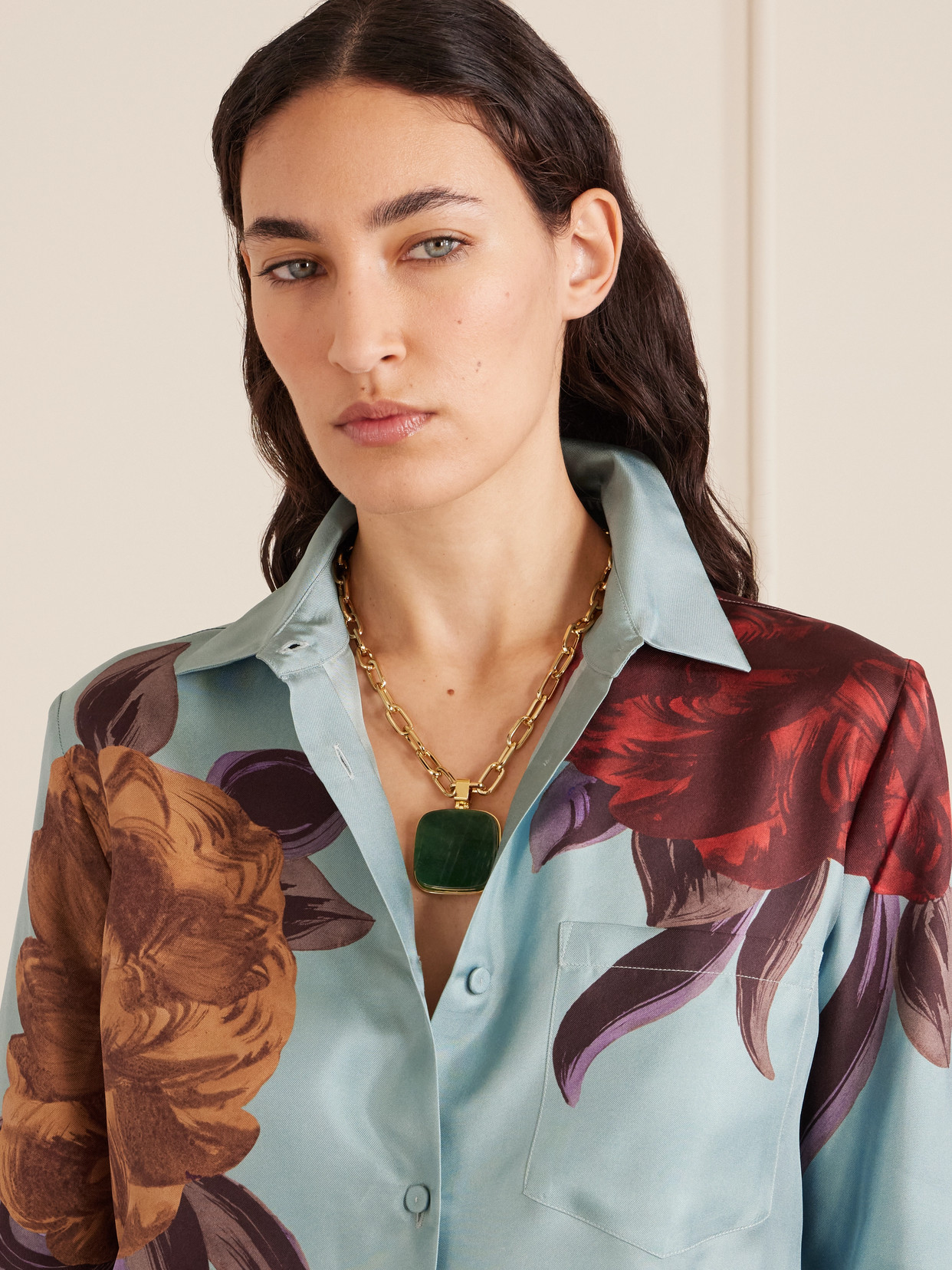 La Doublej Soul Gold-tone And Jade Necklace In Green