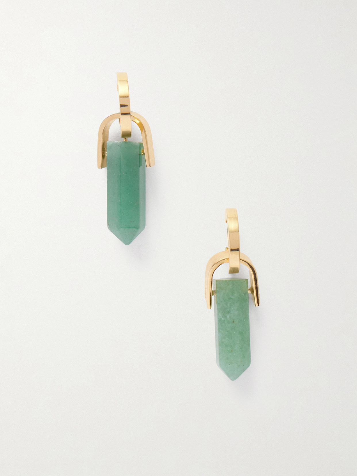 La Doublej Pillar Gold-plated And Aventurine Earrings