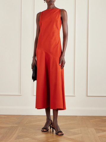  Ren cotton-poplin midi dress