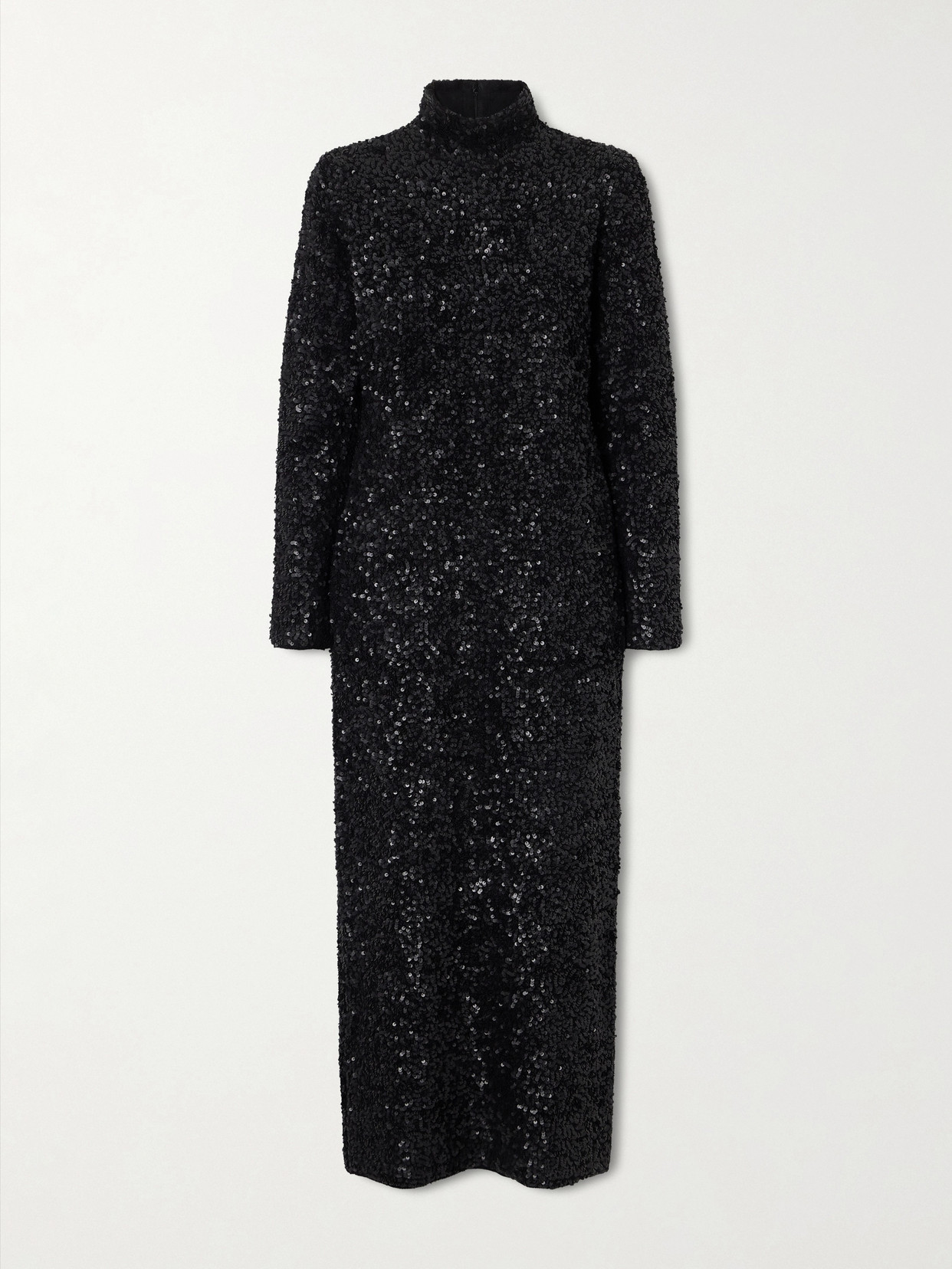Adam Lippes Samadhi Sequined Knitted Maxi Dress In Black
