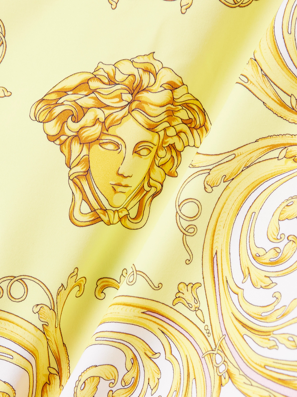 Versace Multicolor One-piece Swimsuit With All-over Medusa Print In Stretch Fabric Woman In Gold