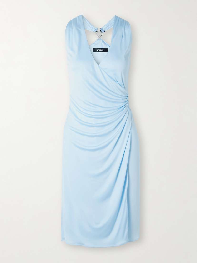 Versace Gathered Jersey Midi Dress