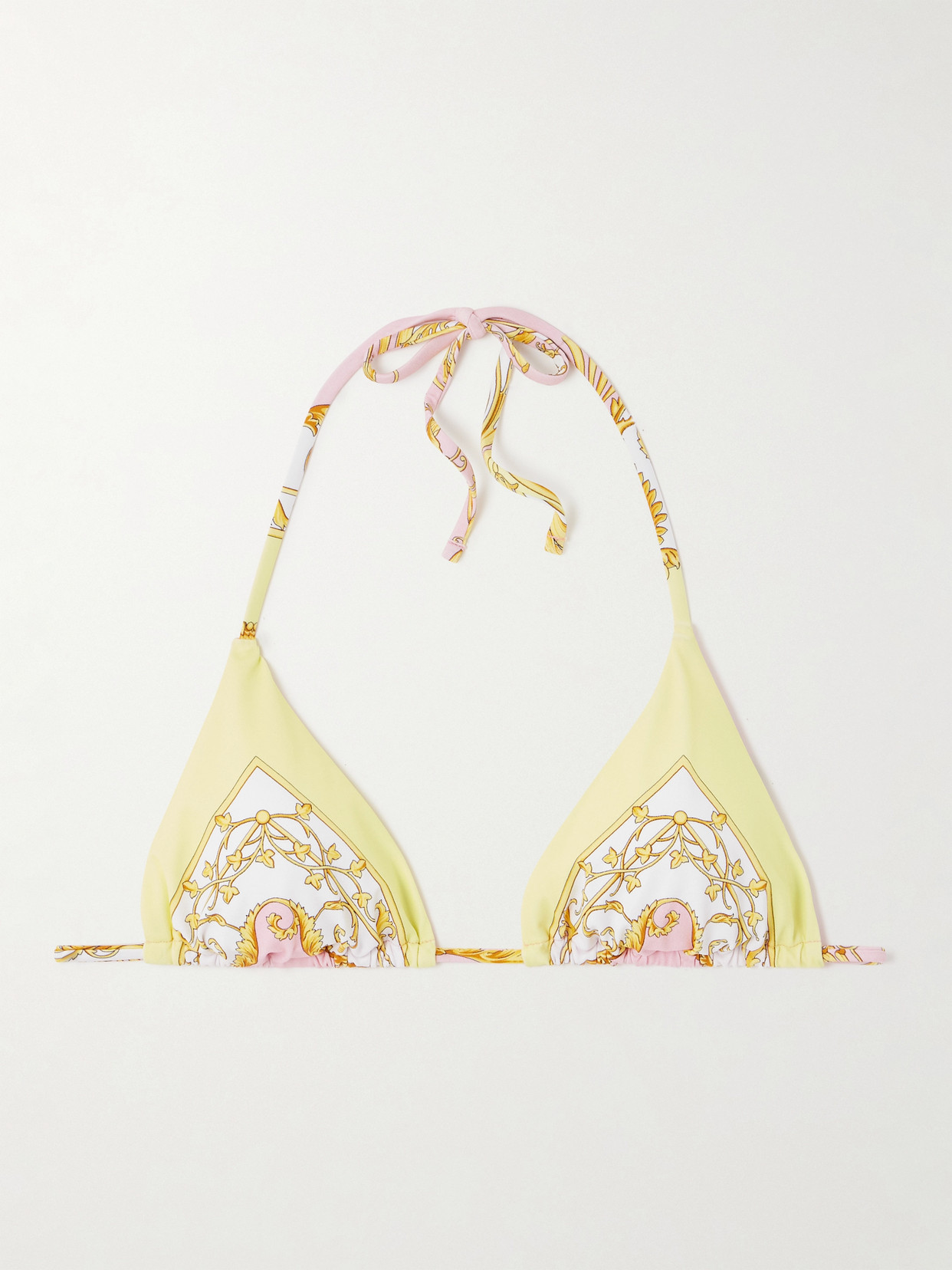 Versace Printed Triangle Bikini Top In Multi
