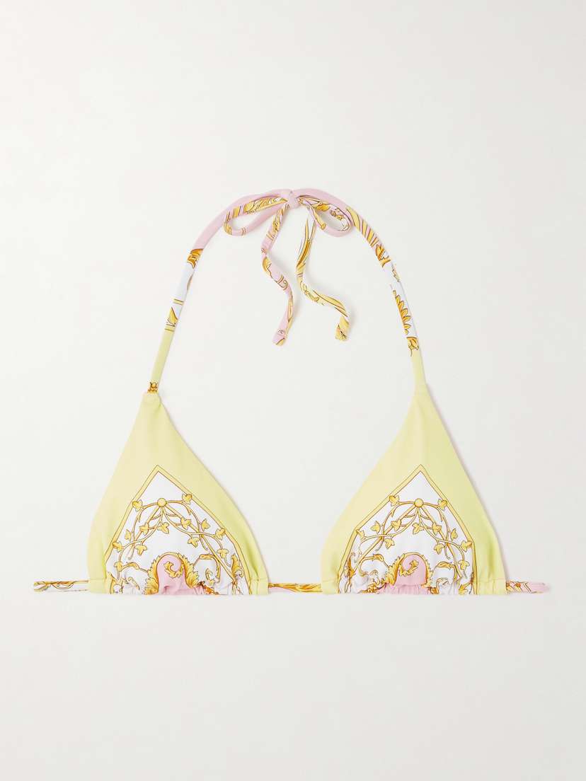 Versace Printed Triangle Bikini Top