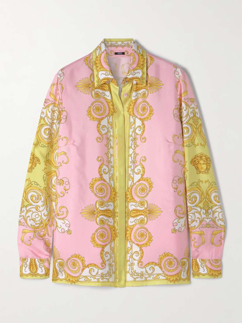 Versace Printed Silk-twill Shirt
