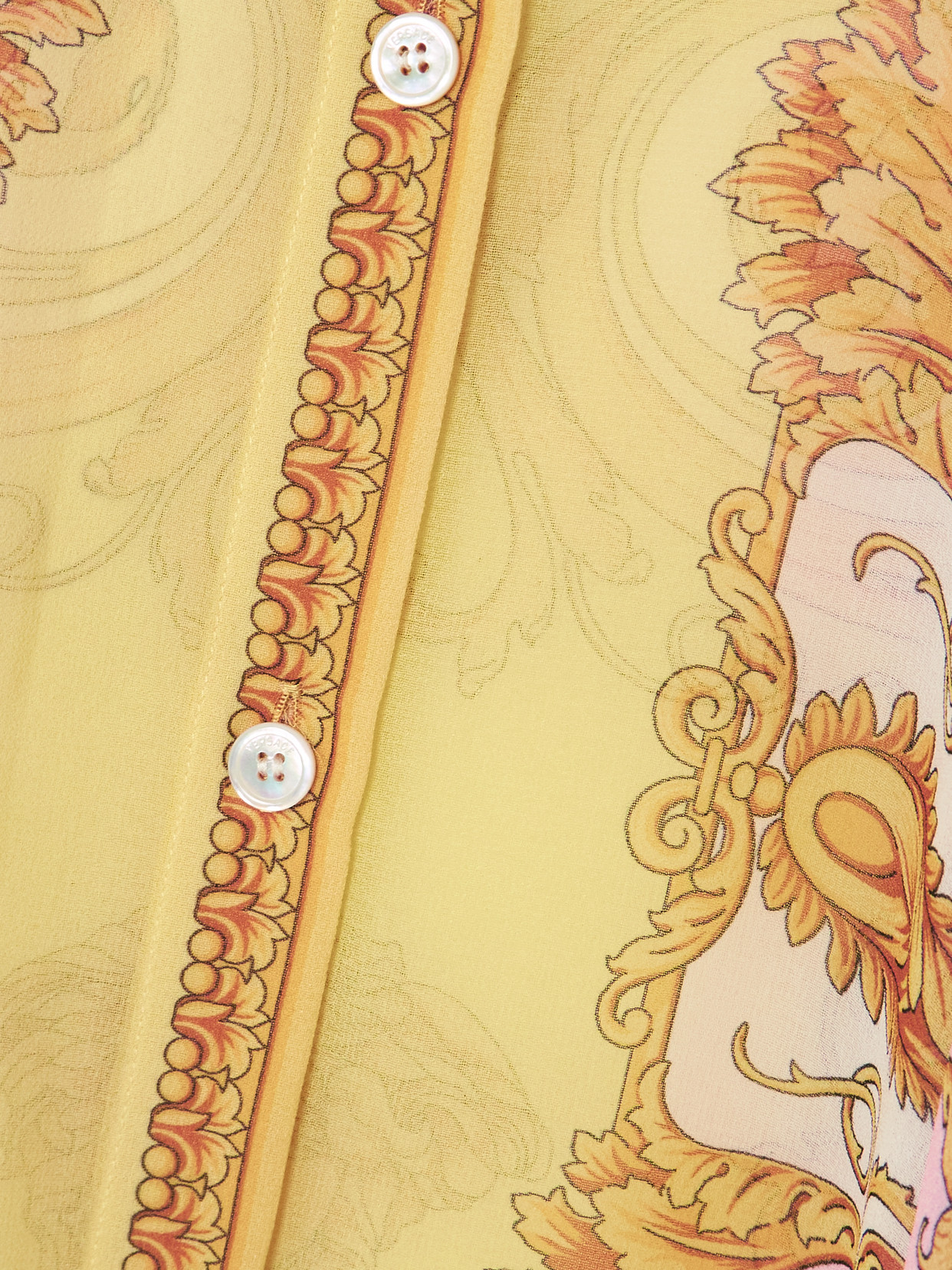 Versace Multicolor Caftan With Button Closure And All-over Geometric Print In Fabric Woman In Multi