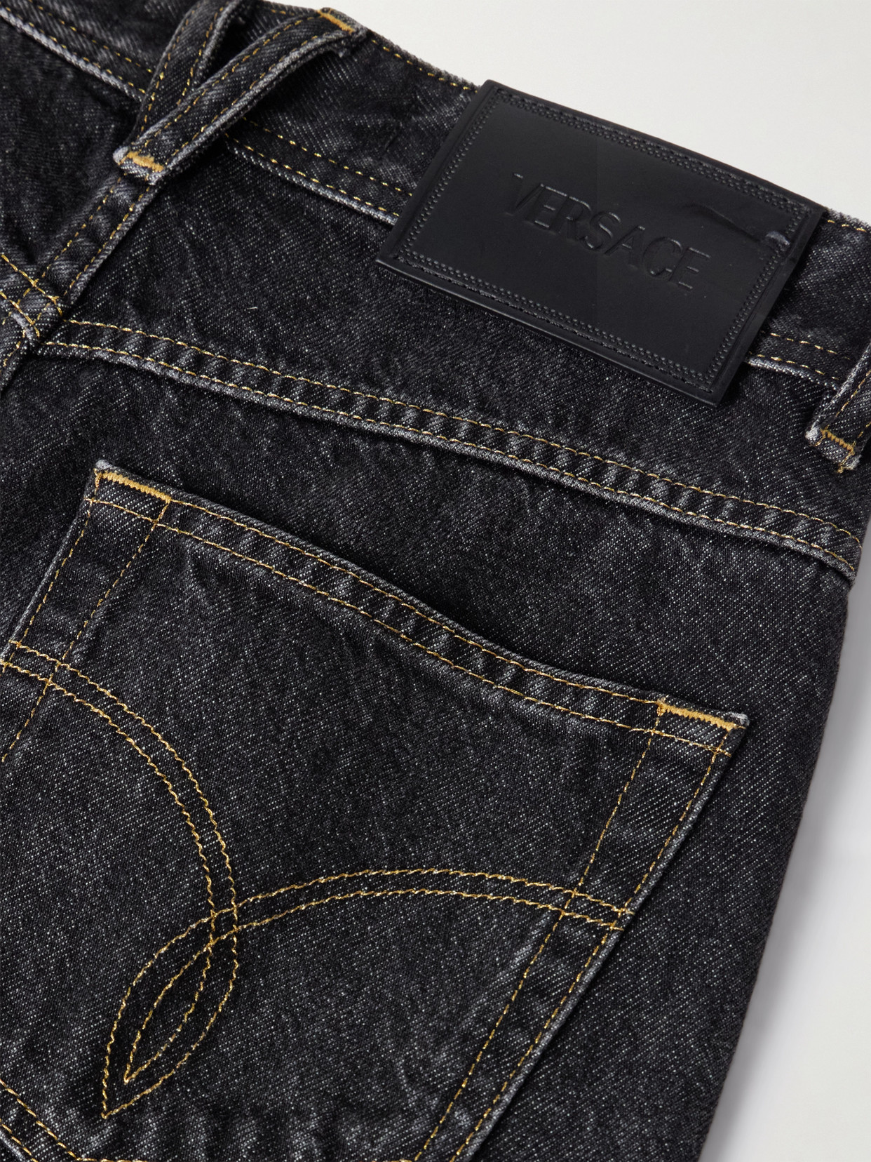Embellished High-Rise Straight-Leg Jeans