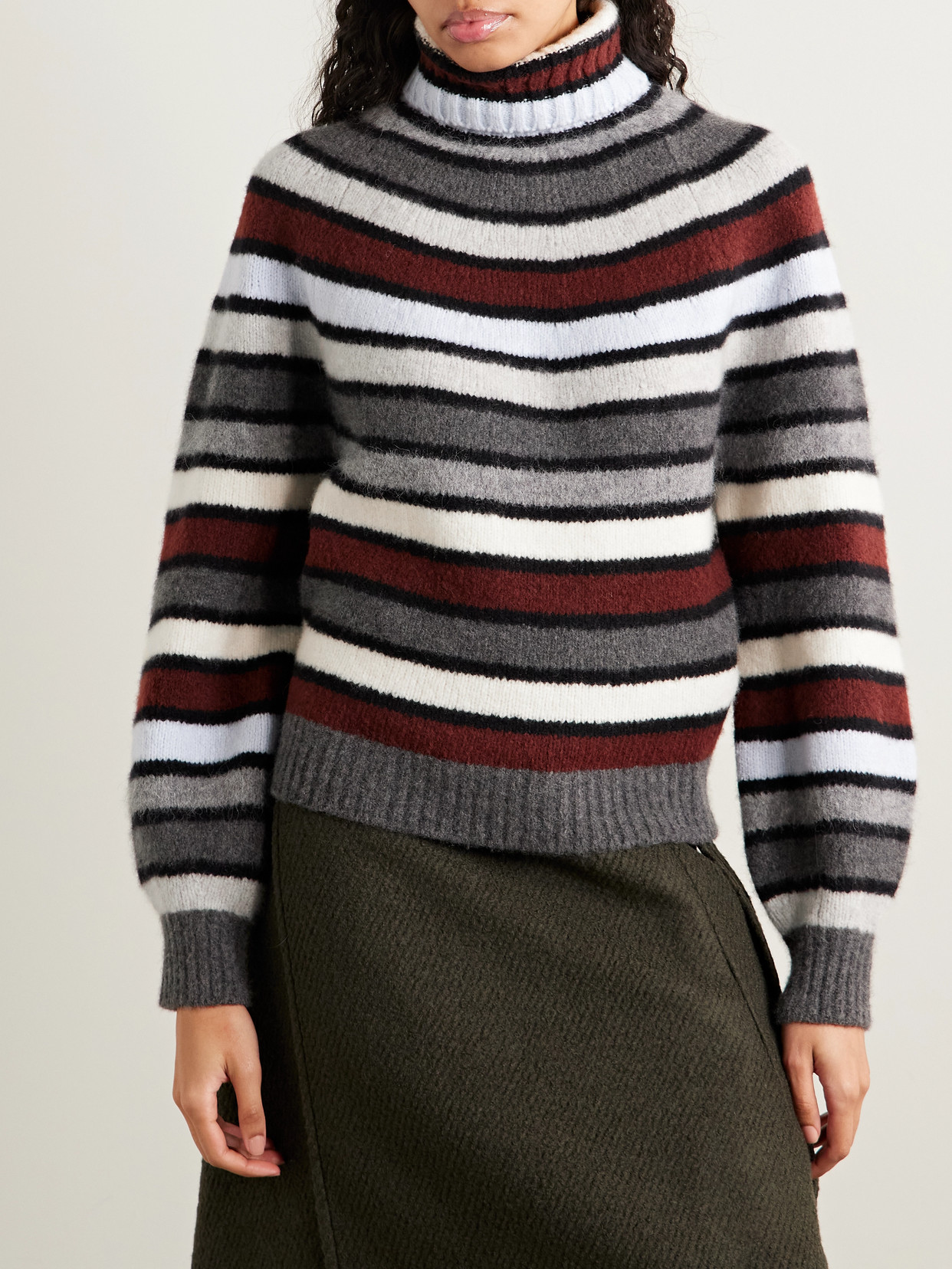 Proenza Schouler Danea Striped Cashmere-blend Turtleneck Sweater In Multi