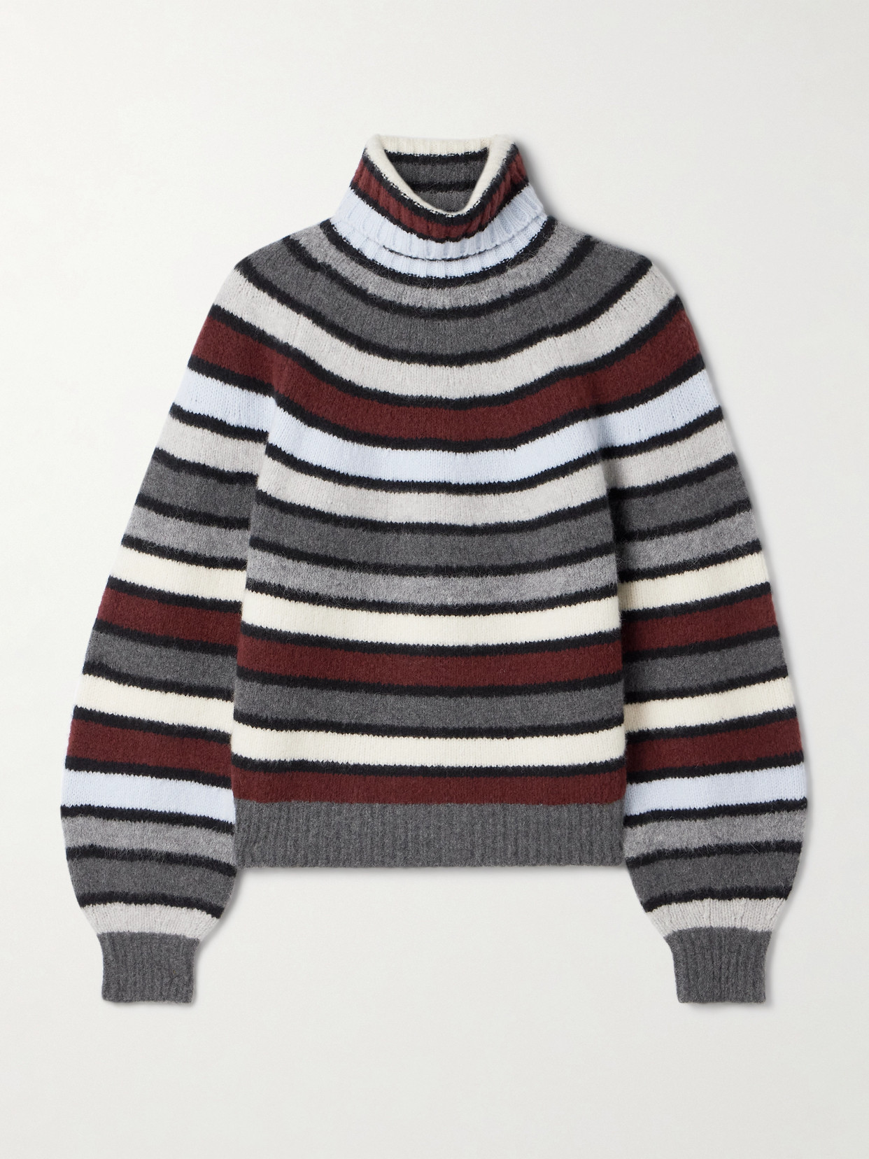 Proenza Schouler Danea Striped Cashmere-blend Turtleneck Sweater In Multi