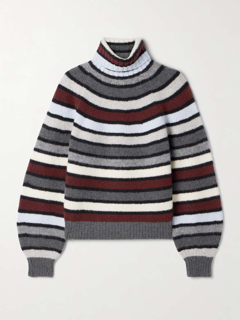 Proenza Schouler Danea Striped Cashmere-blend Turtleneck Sweater