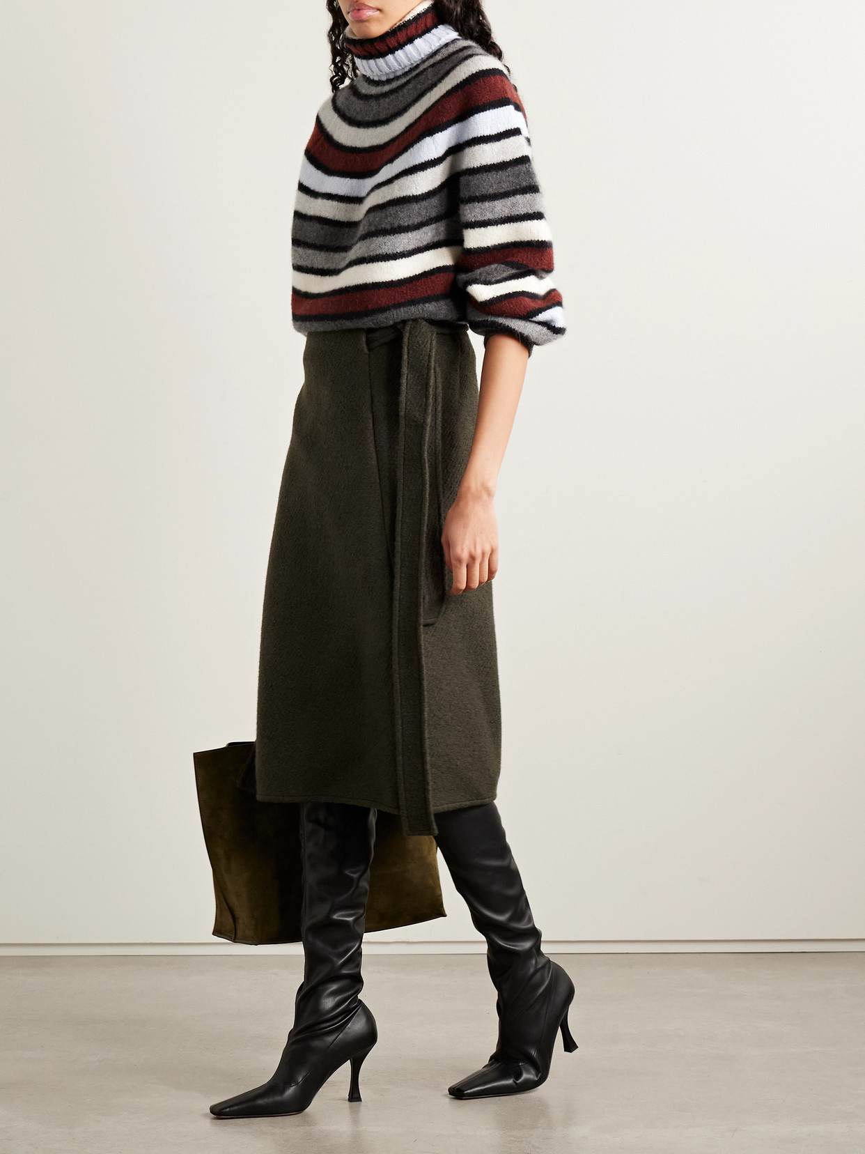 Proenza Schouler Danea Striped Cashmere-blend Turtleneck Sweater In Multi