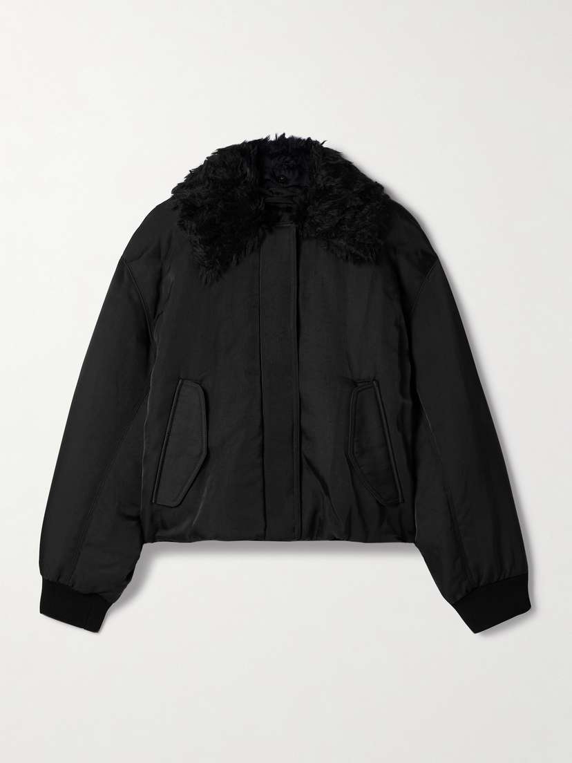 Proenza Schouler Vadra Mohair And Cotton-blend Fleece-trimmed Padded Recycled-twill Jacket