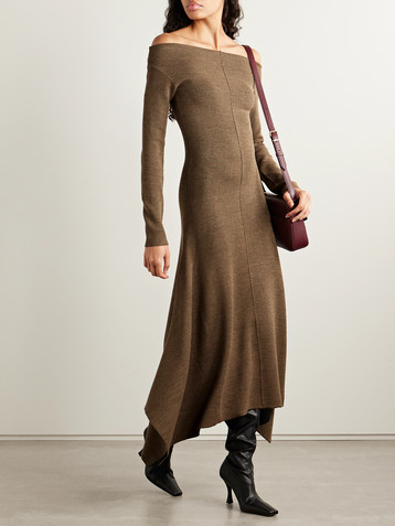 Proenza Schouler Romi off-the-shoulder asymmetric stretch-knit dress