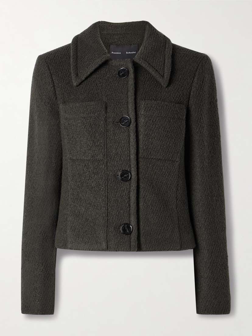 Proenza Schouler Kinsley Cropped Wool-blend Bouclé-twill Jacket
