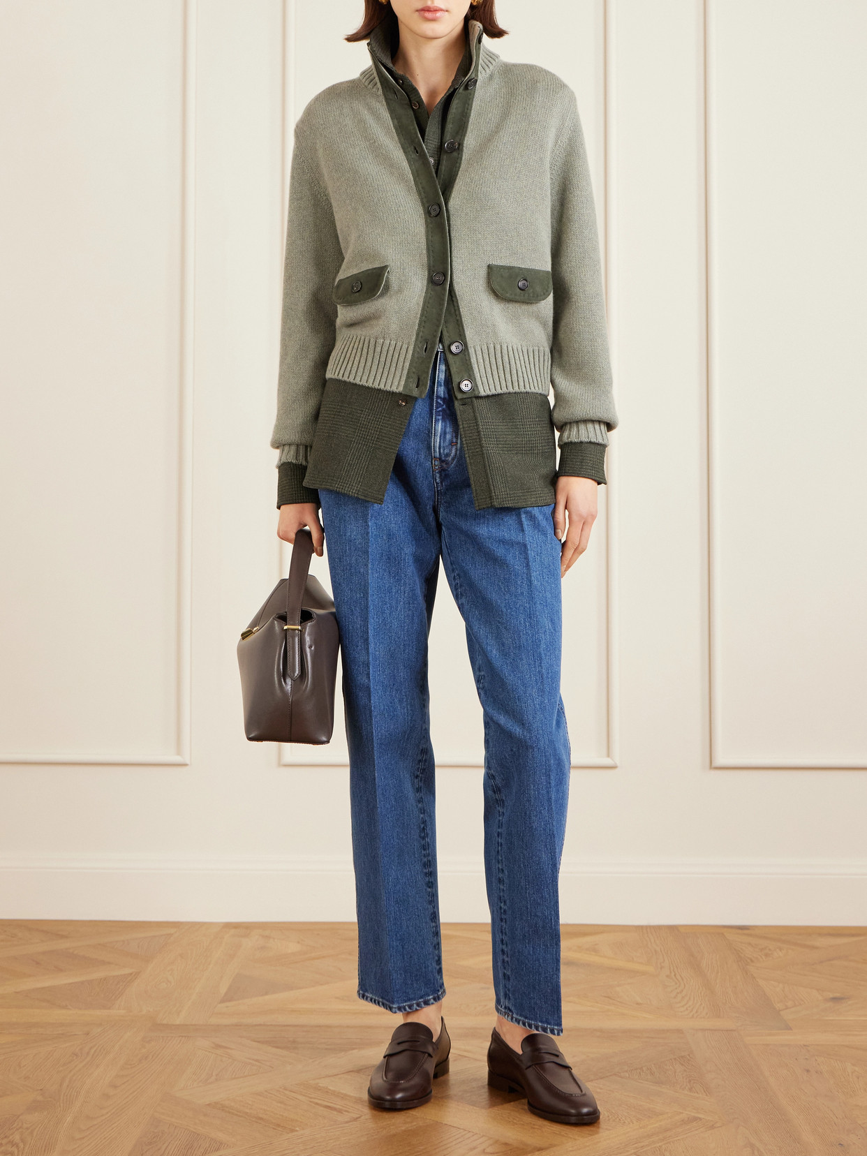 Thea Penny Prince Of Wales Checked Wool And Cashmere-Blend Flannel Shirt