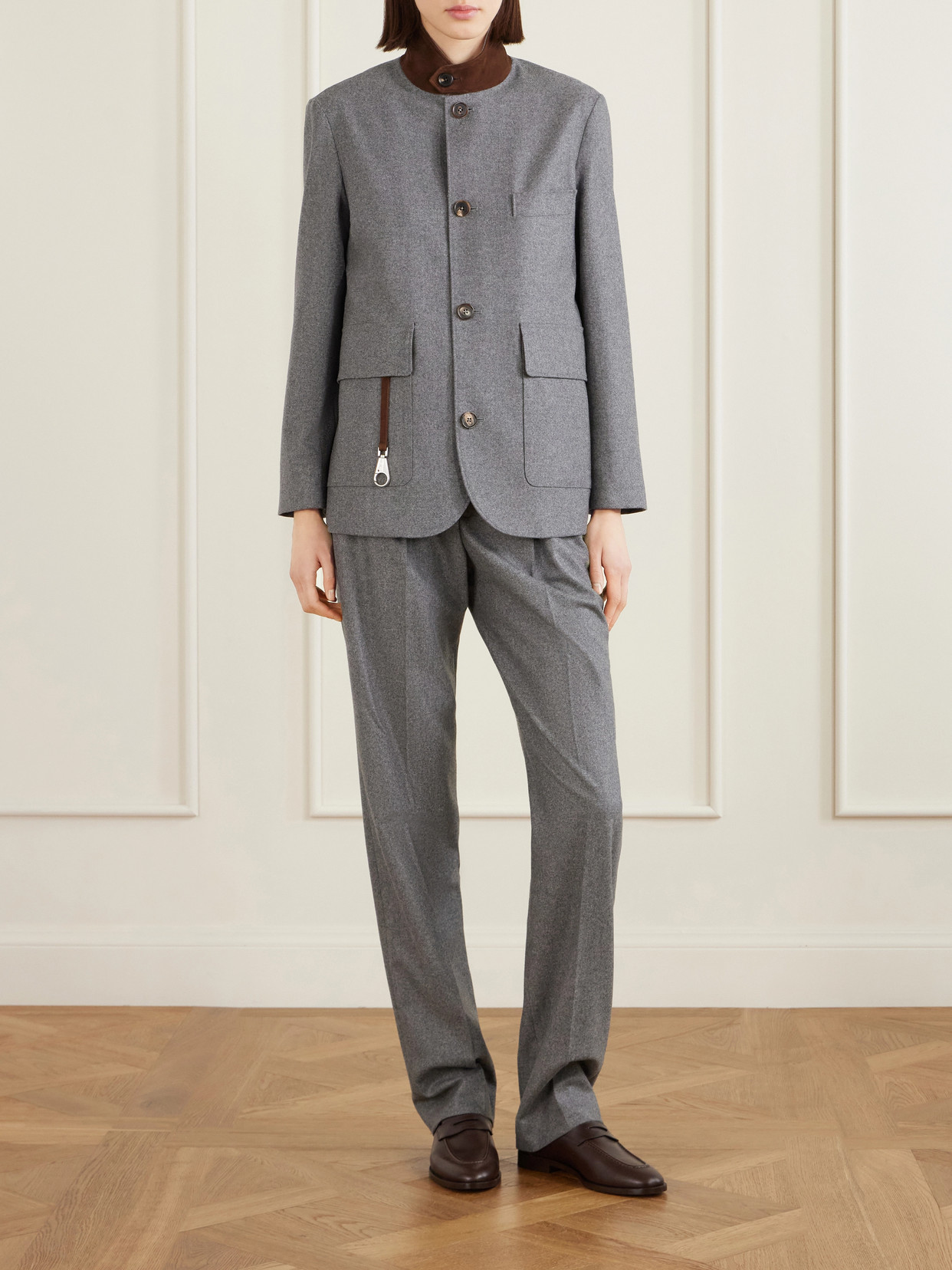 Roadster Suede-Trimmed Wool And Cashmere-Blend Jacket