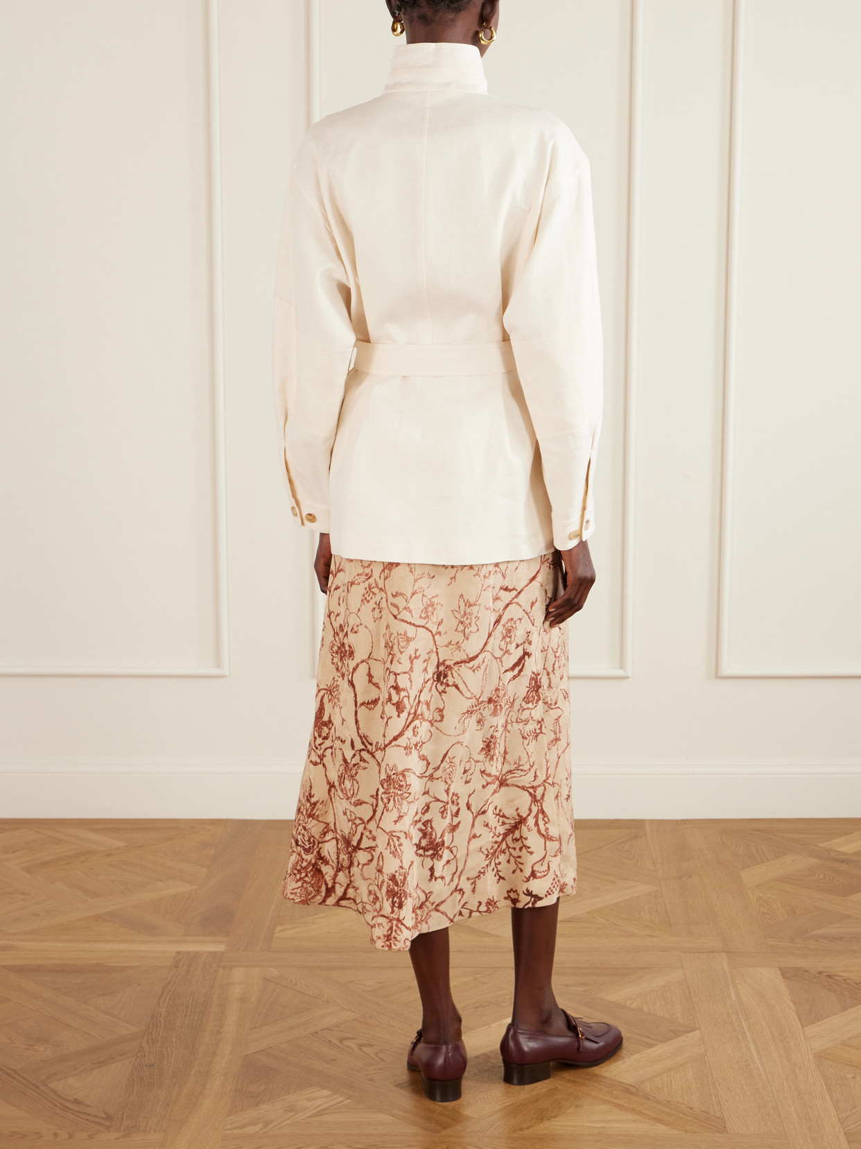 Lismore Belted Linen And Wool-Blend Jacket