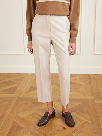 Loro Piana Dermot cropped wool and cashmere-blend flannel straight-leg pants